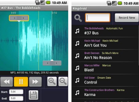 ringdroid app Buat ringtones pada Android dengan RingDroid app