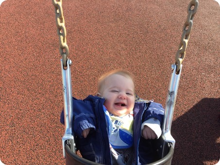 Henry's First Swing at the Playground!