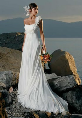 Draped Beach Wedding Dress