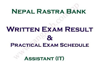 Nepal Rastra Bank Written Exam Result Assistant (IT)