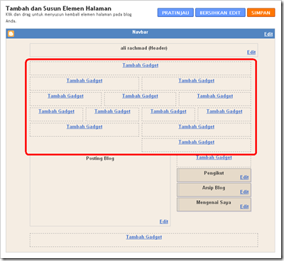 multi kolom under header
