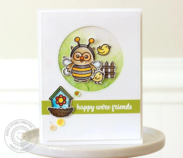 Sunny Studio Stamps: Happy Owl-o-ween and A Bird's Life Friendship Card by Nancy Damiano