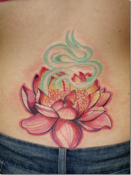 le_bas_du_dos_fleur_de_lotus_conception_de_tatouage