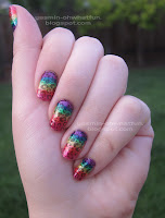 Rainbow gradient with black leopard print