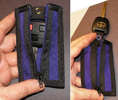 Custom nylon case sewn with zipper to hold the smart key for a Toyota FJ Cruiser