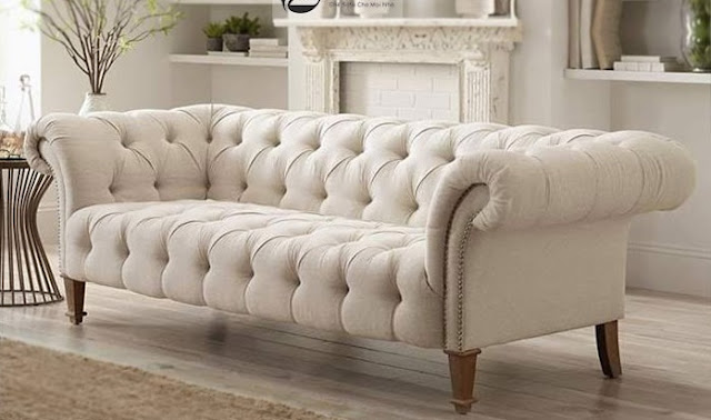 Ghế sofa tân cổ điển được bọc đệm bằng vải