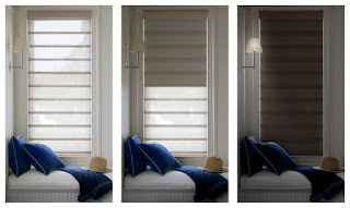 Control light, view-through and privacy with a Hunter Douglas Vignette Roman Shade with a Duolite option.