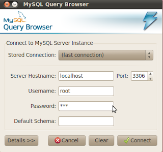 tampilan login MySQL Query