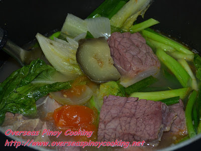 Sinigang na Corned Beef - Cooking Procedure