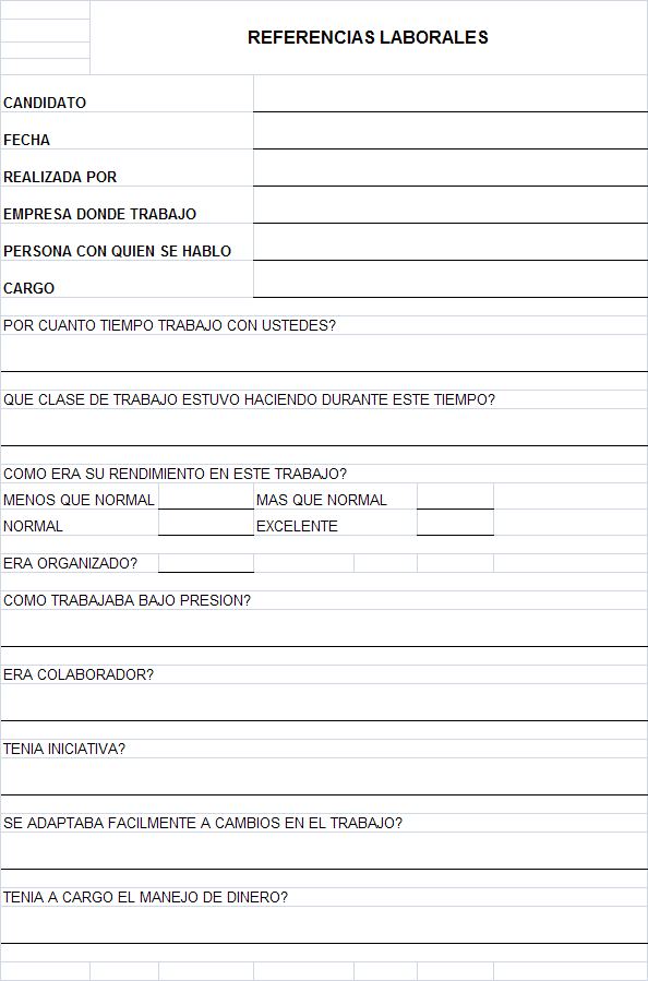 Formato de referencias personales Imagui