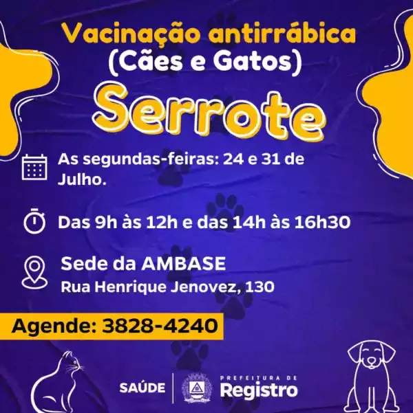 Vacinação Antirrábica no Serrote em Registro-SP