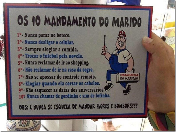 Os 10 mandamentos do marido