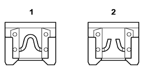 1) Good  Fuse  ,  2) Blown Fuse