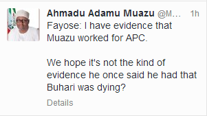 Muazu's tweet