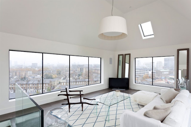 Picture of white living room on the roof of the water tower
