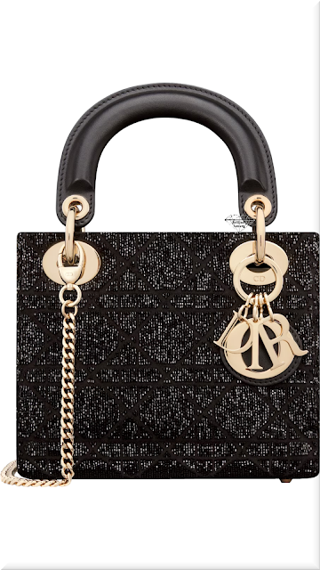 ♦Mini Lady Dior bag in black cannage cotton micropearl embroidery #dior #ladydior #bags #black #brilliantluxury