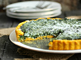 Skinny Spinach Tart with a Squash Crust