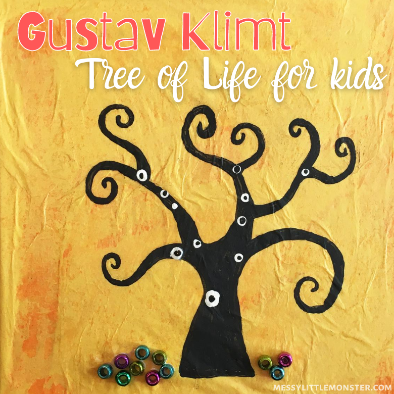 Gustav Klimt tree of life famous artists crafts for kids.