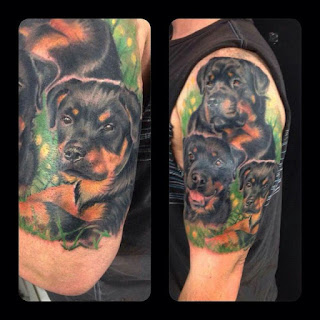 Rottweiler Sleeve Tattoo
