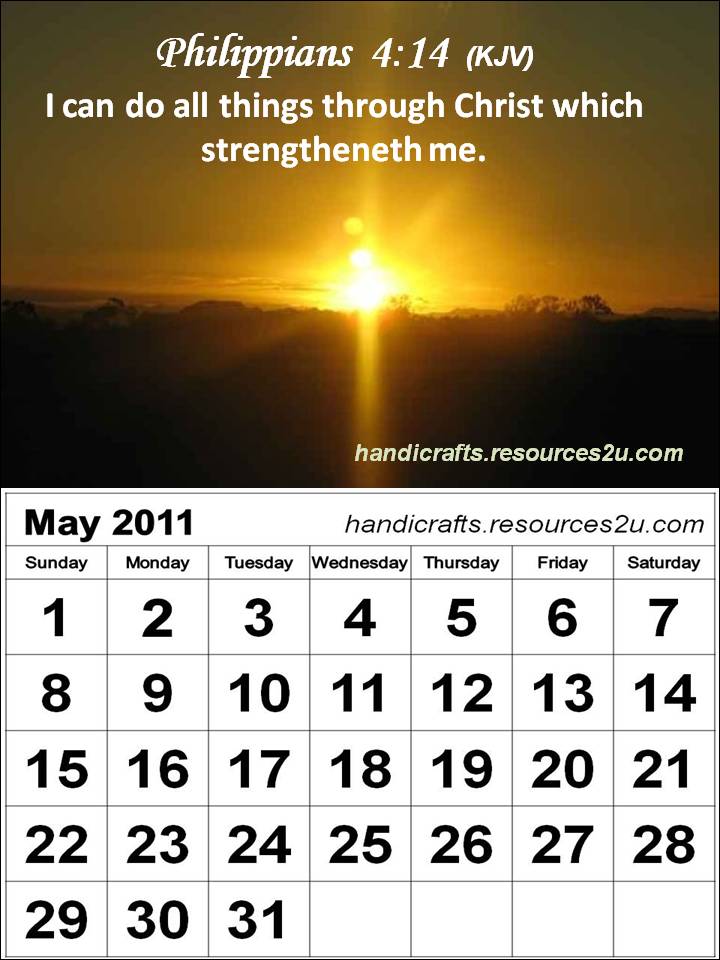 printable calendars may 2011. Christian Calendar 2011 May