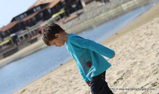 Bjorn playing on the lake beach