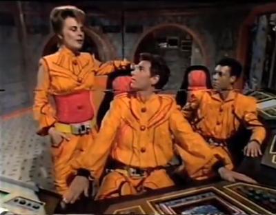 Paul Greenwood, Tracey Childs and Ben Ellison in Captain Zep - Space Detective