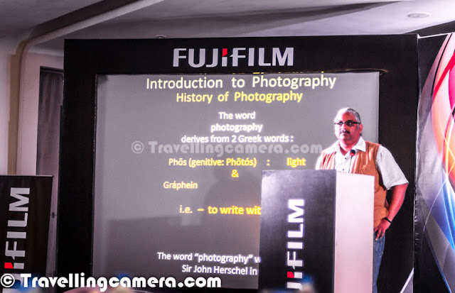  On 16th of October Fujifilm orgaized their first Blogger meet at Park Hotel in Delhi. Event was specially designed for some of the premier bloggers in the city and had a launch ceremony during the end. Let's check out this Photo Journey to know more about the meet..I took half day leave from office and reached Park Hotel at 2:50pm. Event had to start at 3:00pm. I was the first blogger to reach the venue and stand-up comedian Rajneesh Kappor was there. i had attended one of him performance at India Habitat Center, Lodhi Estate(Delhi). Talked to him and he was more interested in knowing the kind of people coming for the evening.  Planned start time 3:00pm in Delhi means that starting will not happen before 3:30pm and there can be delay of 1 Hr. So I had enough time to see Fujifilm Digital Cameras which they had placed on some of the counters around conference hall. Whole hall was full of round tables placed beautifully. Checked some of the Fujifilm Mirrorless cameras and SLRs. I was surprised to see DSLRs Fujifilm had. They had no option to change lenses. All of them had fixed lenses with amazing zoom of about 600mm. At one place I found it bad but looking at mass market, probably this is one of the good approach for home use or amateur photographers.More bloggers started joining on first floor of Park Hotel. Arvind Khanna is trying Mirrorless cameras at Fujifilm Blogger Meet. Fujifilm had great range of mirror-less cameras and I personally liked the results. They created a shooting area with some objects lying under good light. In Poiint-n-shoot, Fujifilm has good range. Anyways, it was time to move ahead and proceed with other parts of event.Bloggers started joining in and it was one of the great moments when you meet fellow who you follow online. Thanks to all such events and we bloggers keep meeting to discuss new ideas & news in detail. While catching up with Bloggers, I noticed one of the familiar faces sitting there. He is there on my Facebook account. After putting some pressure on my mind, I could recall his name and other relevant details :) . Hemant Sood, who is a photographer and popularly known for his fashion work. I had a quick chat with him and it was a nice interaction. He was there to share Fujifilm Camera reviews with bloggers.After a brief chit-chat with fellow blogger over a cup of coffee there was a call for everyone to be seated and start the evening. Fujifilm Marketing folks welcomed all bloggers and shared some interesting facts about Fujifilm and technologies they share with customers or other businesses. During his talks he shared about X series cameras, what is so special about those and Fujinano lenses. Then some bollywood movie-examples were shared which were shot with Fujifilm Lenses. Movies like Dabang & Slumdog Millionaire etc. As the event started, there was an announcement for every blogger to start tweeting about the event & Fujifilm with hash-tag #fujifilmxisin and one of the blogger would win a Fujifilm Camera. Initially I has hesitant about it as I always avoid to use Twitter. I have linked my Twitter account to pick automatic updates from the blog and that's it. After looking around for 5 minutes, I also thought to give it a try. At the time, there was another announcement about being attentive to the details makreting folks were sharing. A quiz was planned after the talk and winners got T-Shirts. I also managed to get one :). Some of the other bloggers on my table got multiple and ours table was winner of-course :) Sangeeta, Arvind and Kriti rocked the show !After a quick quiz Mr Rajneesh Kappor came to the stage. He is a popular standup comedian in Delhi and goes to various parts of country for big comedy shows. He was really good, although I felt that people sitting there were not that supportive :) ... I loved the way he make fun of day to day things and he is awesome with Delhi Jokes :)Most of the bloggers were carrying cameras but I didn't see any Fujifilm camera with any of them. Most of the bloggers were having Nikon or Canon DSLRs. DSLRs and Phone-Cameras are most popular these days. And slowly it's becoming hard to see point-n-shoot cameras. During one of the talks Fujifilm folks also mentioned about the same that Point-n-Shoot market is facing good competition from Smart-Phone CamerasEnvironment all around the conference hall was quite friendly by the end of Rajneesh's session. It was really great and some of the marketing folks in the back were quite involved in whole comedy session. Their laugh was completely different from rest of the halSoon after Rajneesh's performance, Hemant Sood joined us on stage. He shared some great thoughts around Photography and basic tips for bloggers. I must say that he was quite honest about some of the basic facts about photography. I found him quite open about the role of importance of Equipments in Photography. He talked in detail about basic functions of Camera and then kept things open for bloggers to focus more on visuals rather than rules we see on web or books.During the end some celebrity was expected to join and announce the winner of Twitter contest. She came to the stage and it was extremely difficult for me to recognize her. When Fujifilm folks introduced her, then we got to know that she is Minisha LambaAs expected she talked about Fujifilm cameras and winner was declared. @Photojourney_TC was the winner and this is our handle on twitter. Thanks Fujifilm for inviting and liking our tweets. 