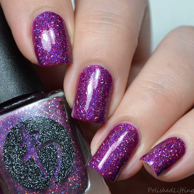 berry holographic nail polish