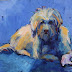 Labradoodle Pet Portrait Acrylic on Canvas by Arizona Artist Amy Whitehouse