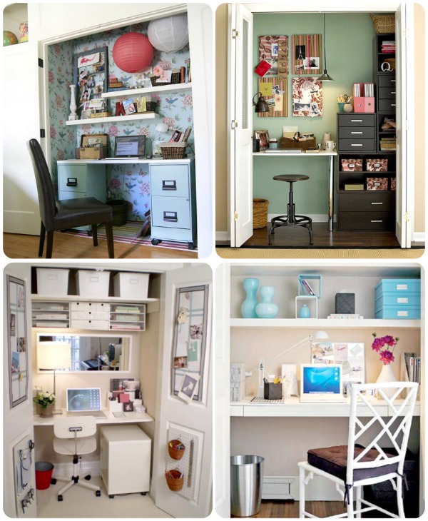 how to make an office out of a closet