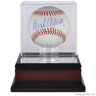 mlb autographed baseball hank aaron hall of fame 1982