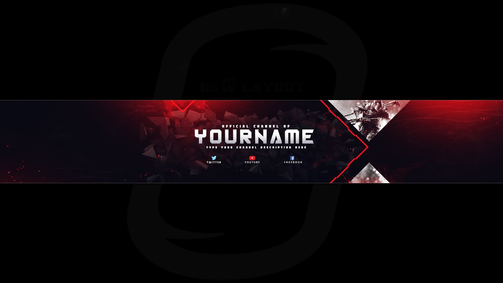 Top gaming  banner  Youtube  Channel Art Photoshop Template  