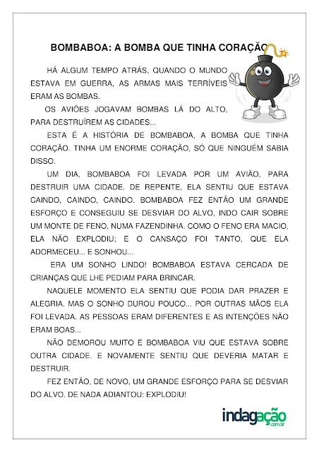 Atividade Bombaboa: a bomba que tinha coração; baixar PDF