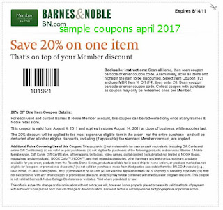 Barnes and Noble coupons april