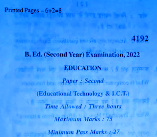 EDUCATIONAL TECHNOLOGY AND ICT शैक्षिक तकनीकी तथा सूचना सम्‍प्रेषण तकनीकी  B.Ed.(Second Year) APSU REWA   