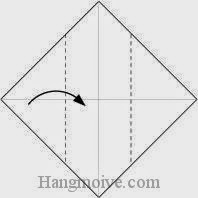 Bước 2: Gấp góc trái tờ giấy vào trong.