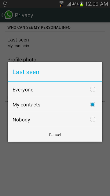 Hide Last Seen From Specific People on Whatsapp