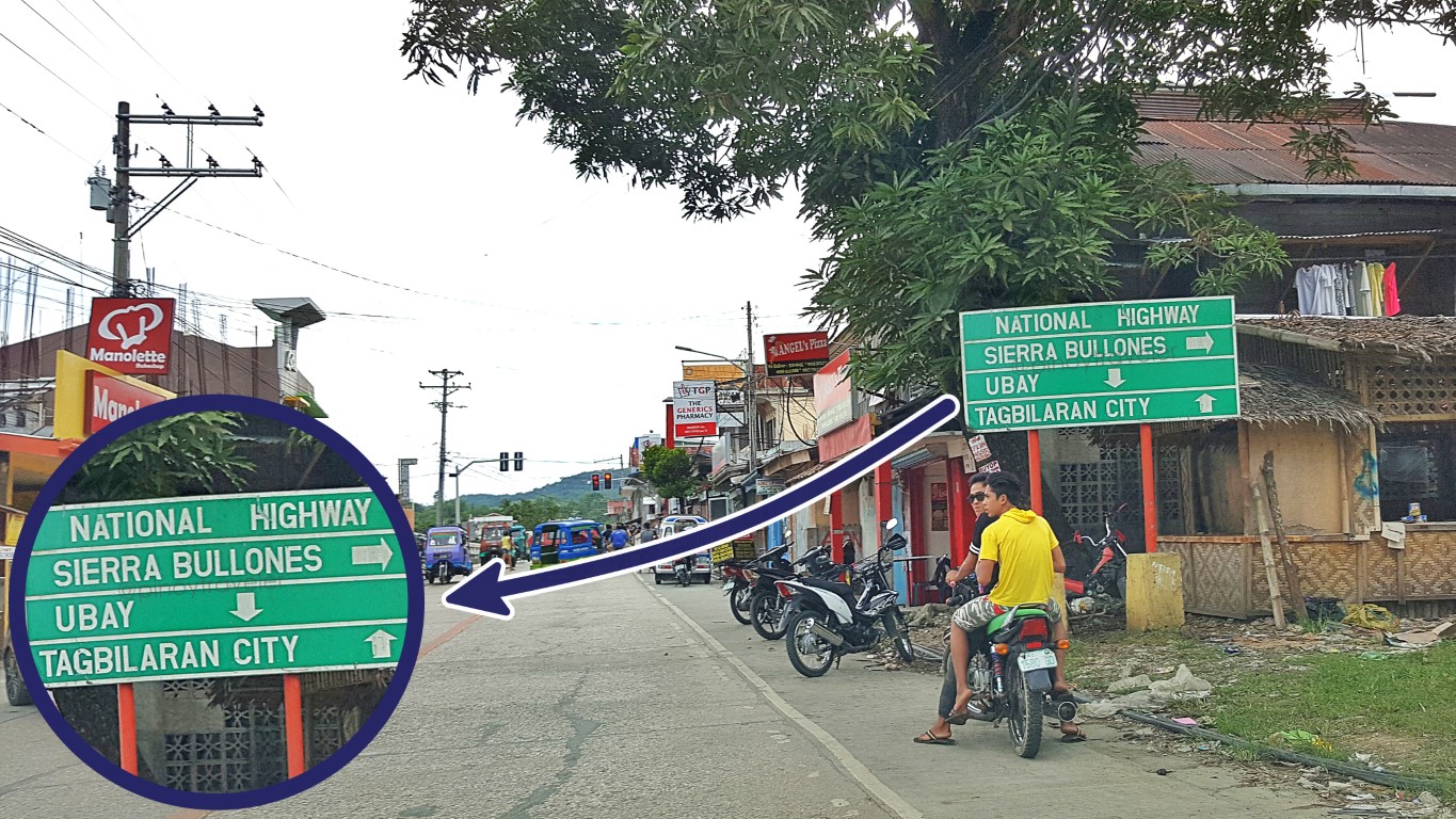 highway signage in Jagna Bohol