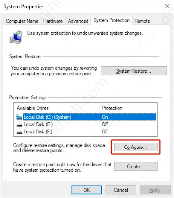 configure system protection