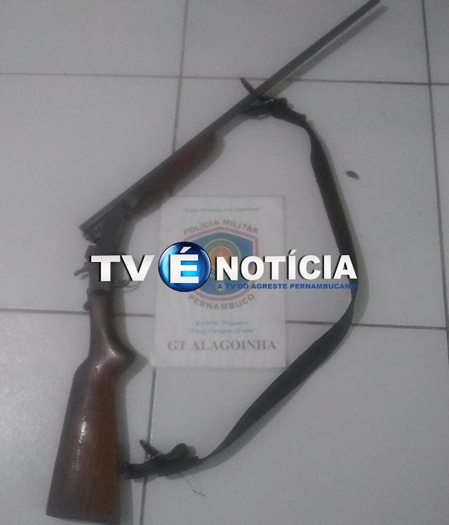 HOMEM E DETIDO COM ARMA DE FOGO NA CIDADE DE ALAGOINHA