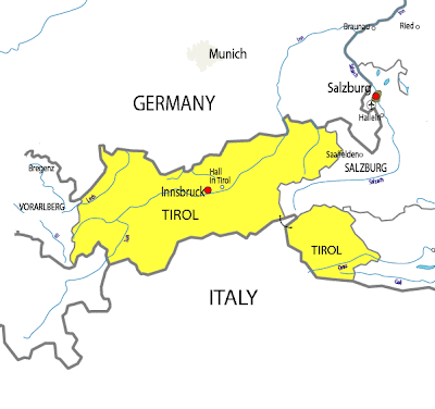 Map of Tirol Region Area