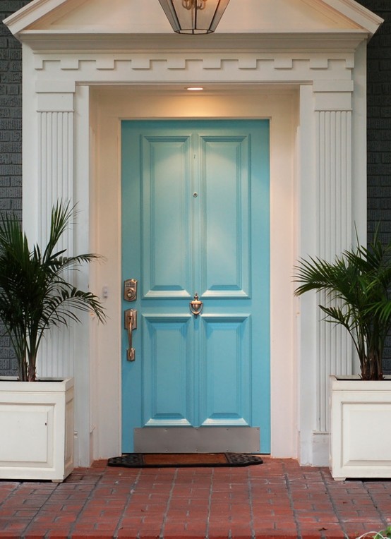 Blue entry door