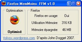 Firefox MemMoins, un outil pour réduire  la mémoire utilisée par Firefox