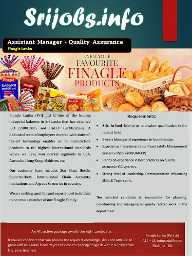 Quality Assurance vacancy at Fingale Lanka