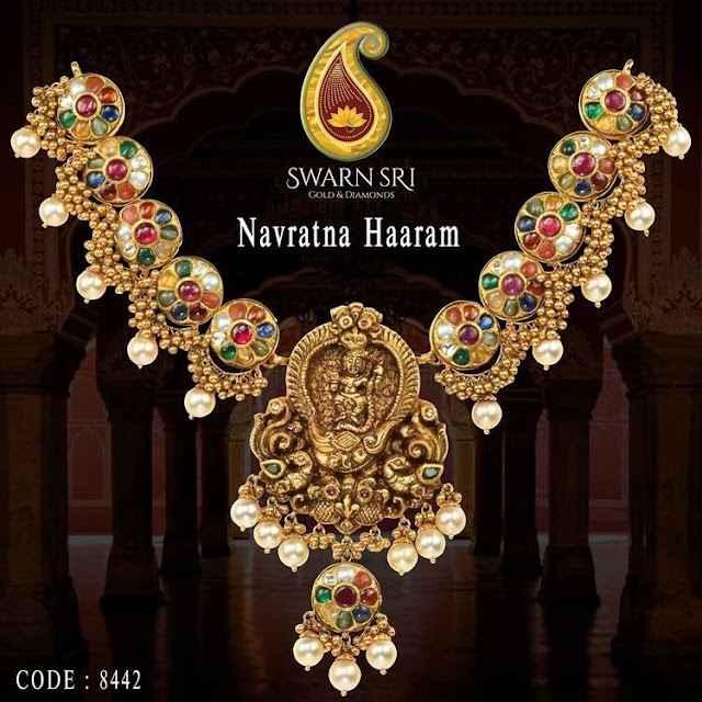 Navaratna Haram by Swansri Jewellers