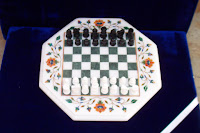 Small size chess board in white marble