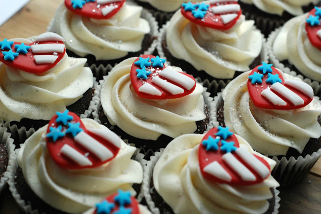 fondant american flag patriotic cupcake toppers