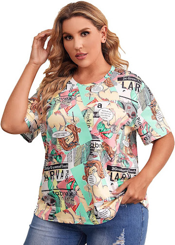 Funny Tee T-Shirts For Plus Size Women