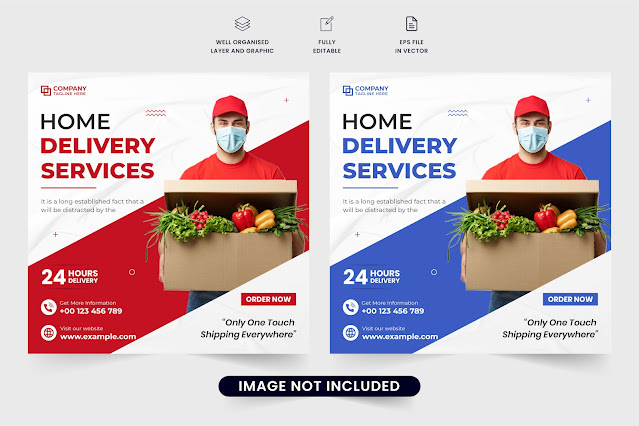 Home delivery service social media post free download