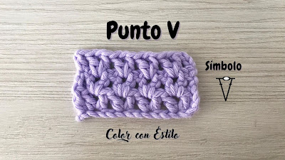 Muestra-y-símbolo-del-punto-v-tejido-a-crochet